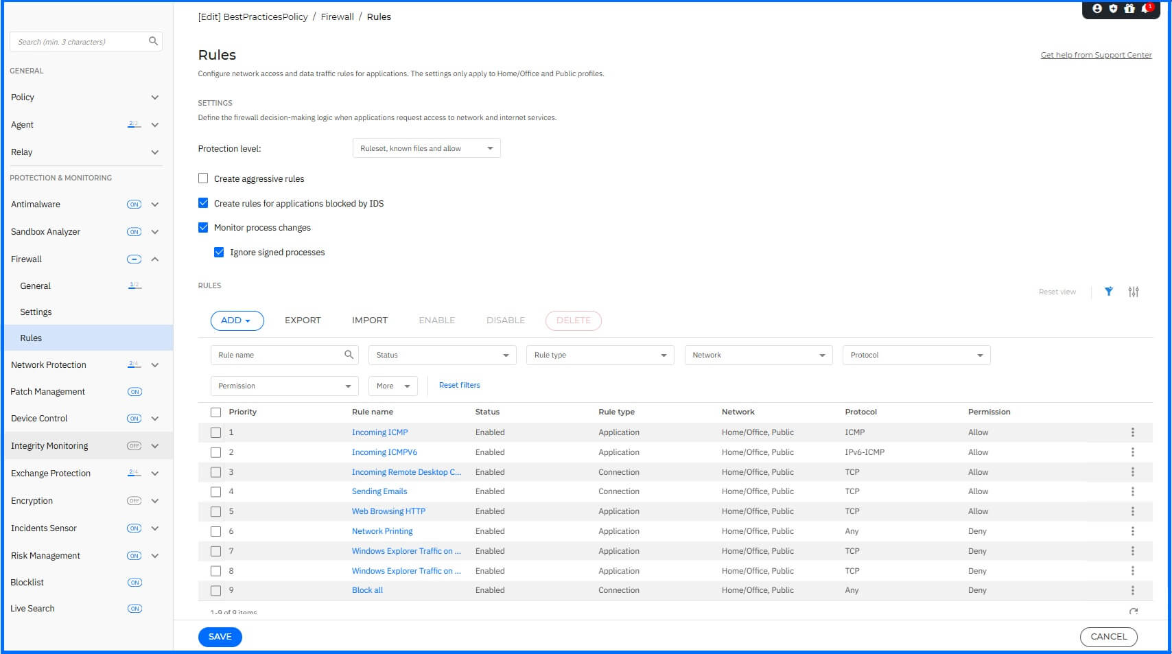 Best Practices - Policy Firewall Rules