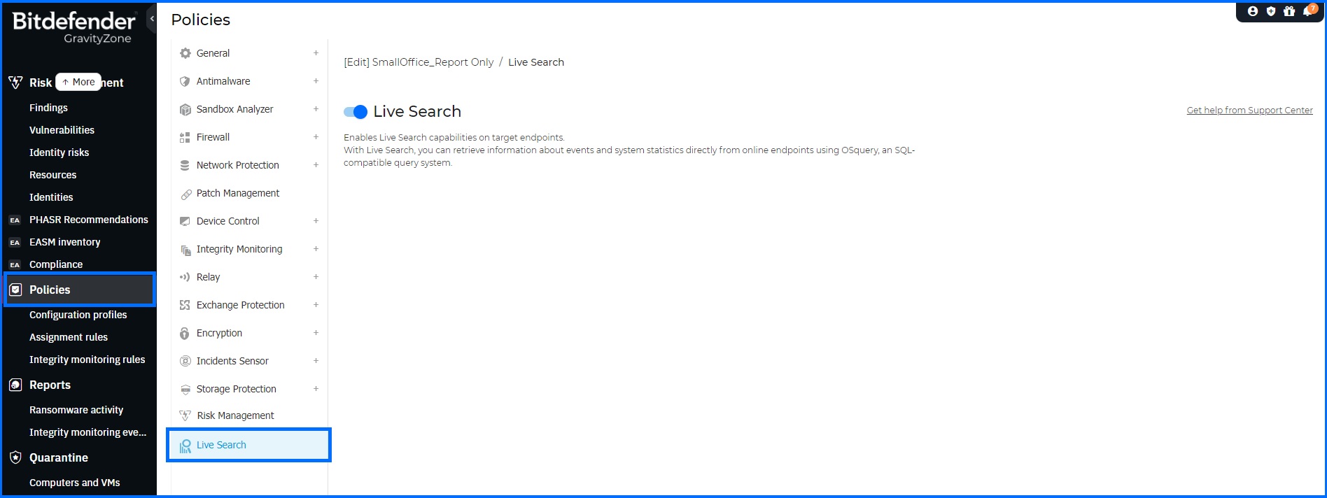 Activating Live Search