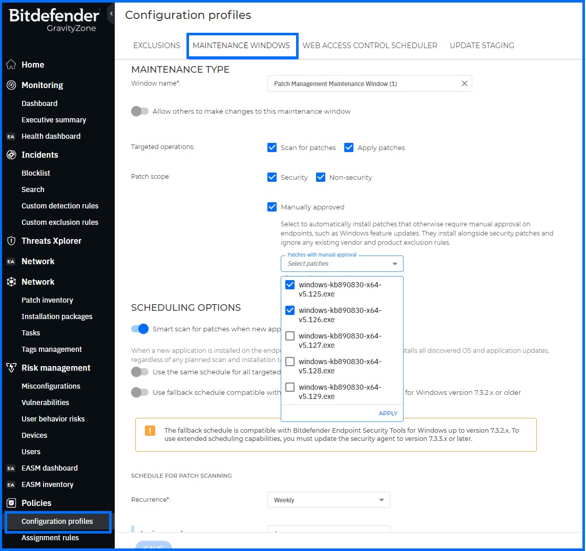 Patch Management Maintenance Window Patch Installation