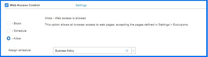 Content Control configuration