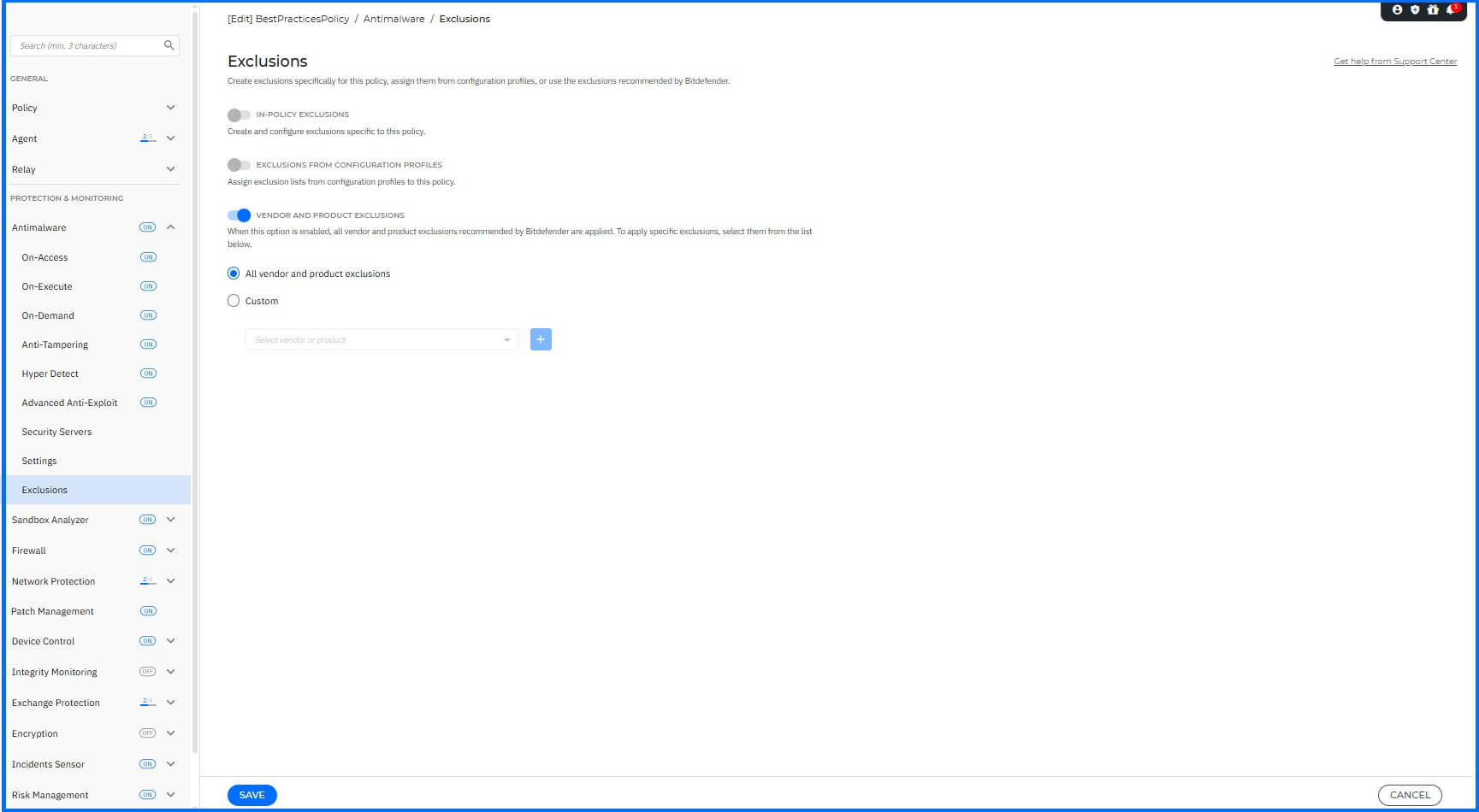 Best Practices - Policy Antimalware Exclusions