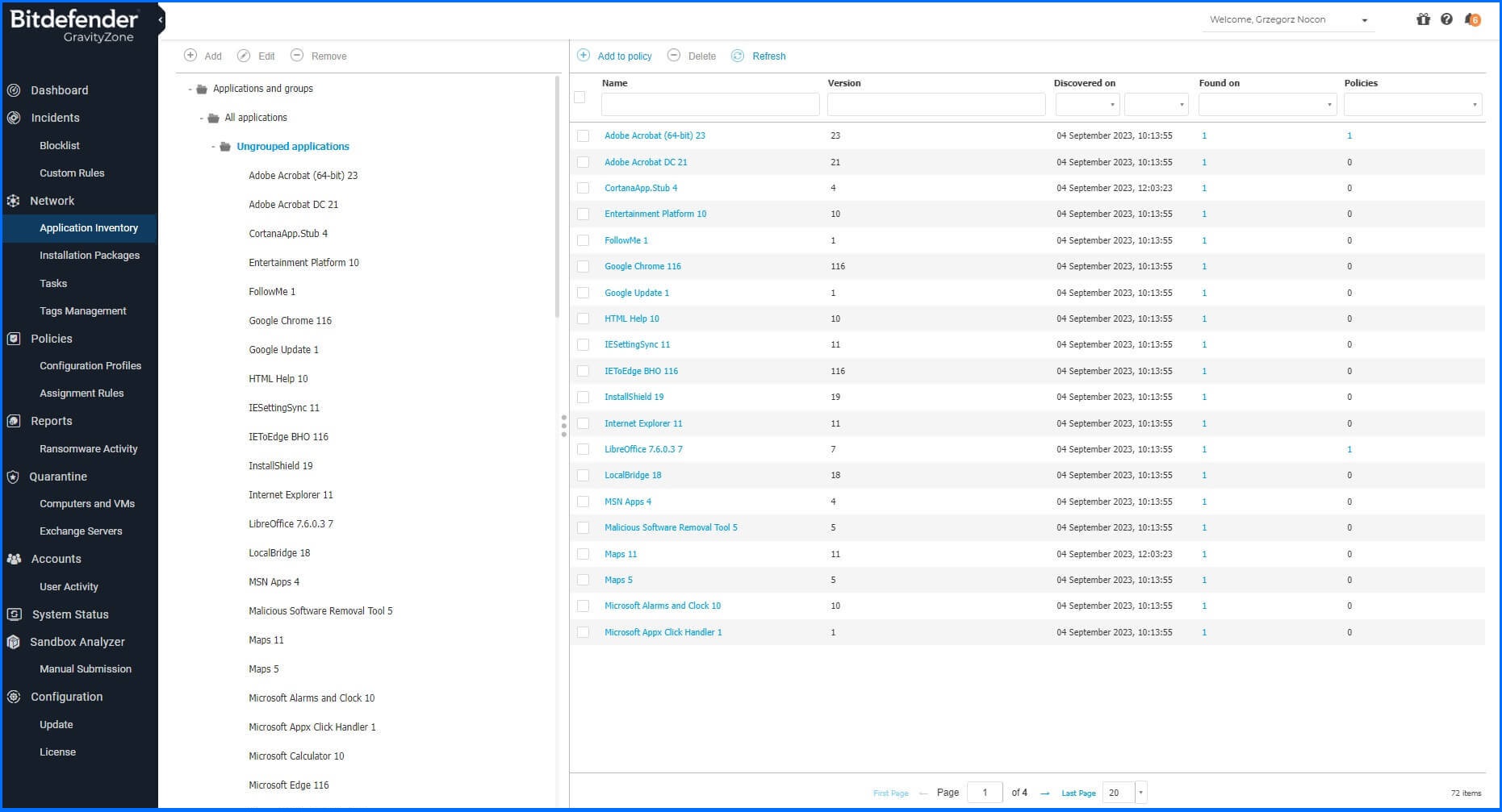 Application Control Inventory