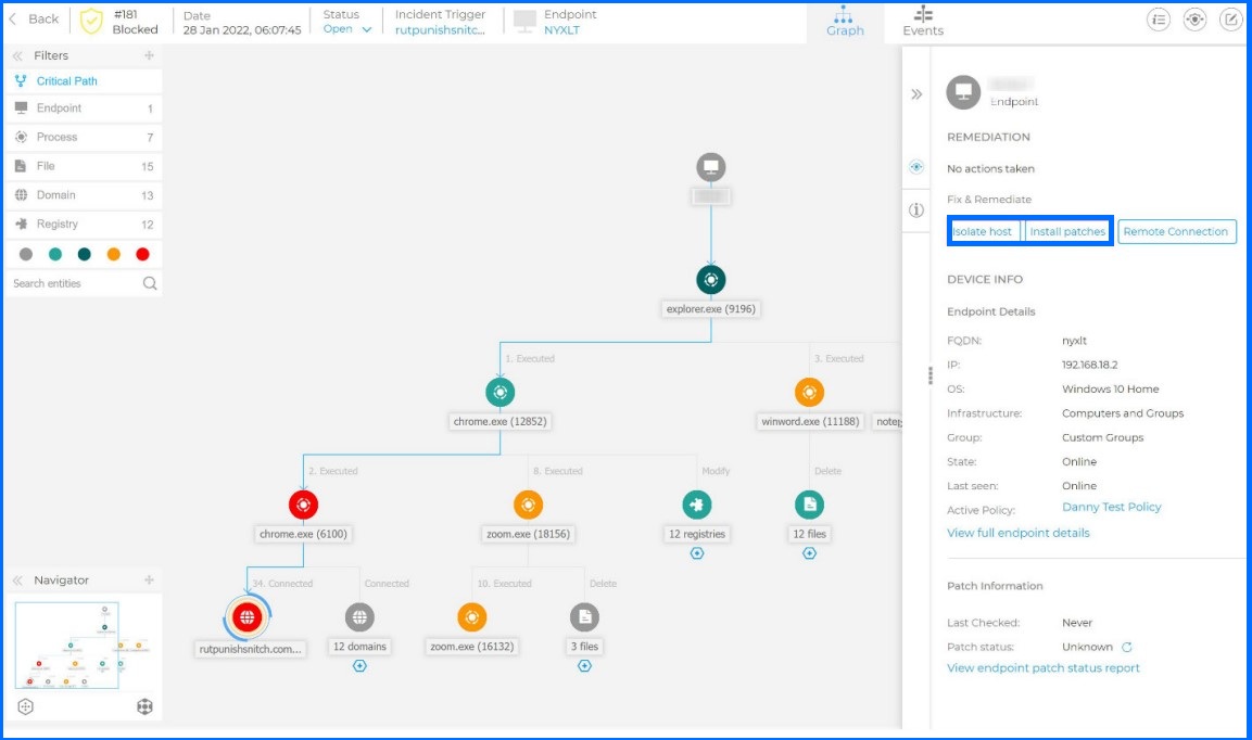 GravityZone Incident Graph