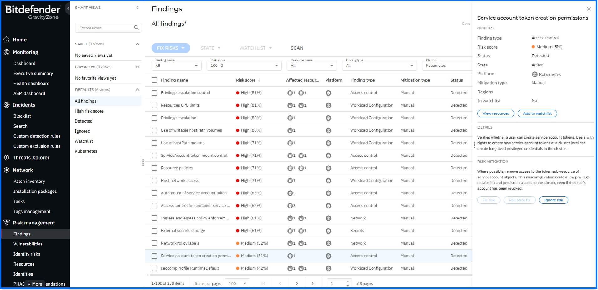 Risk Management Findings