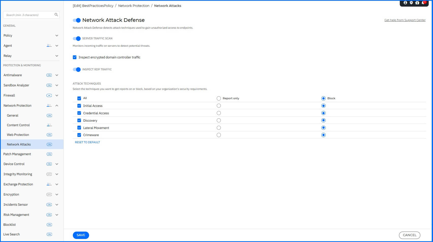 Best Practices - Policy Network Attack Defense