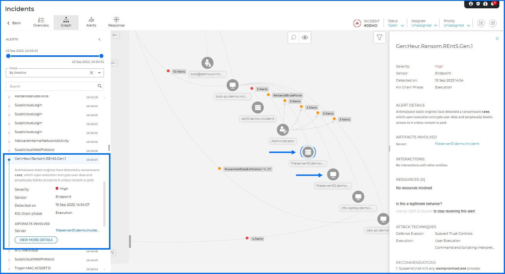 XDR Demo Incident Ransomware Execution