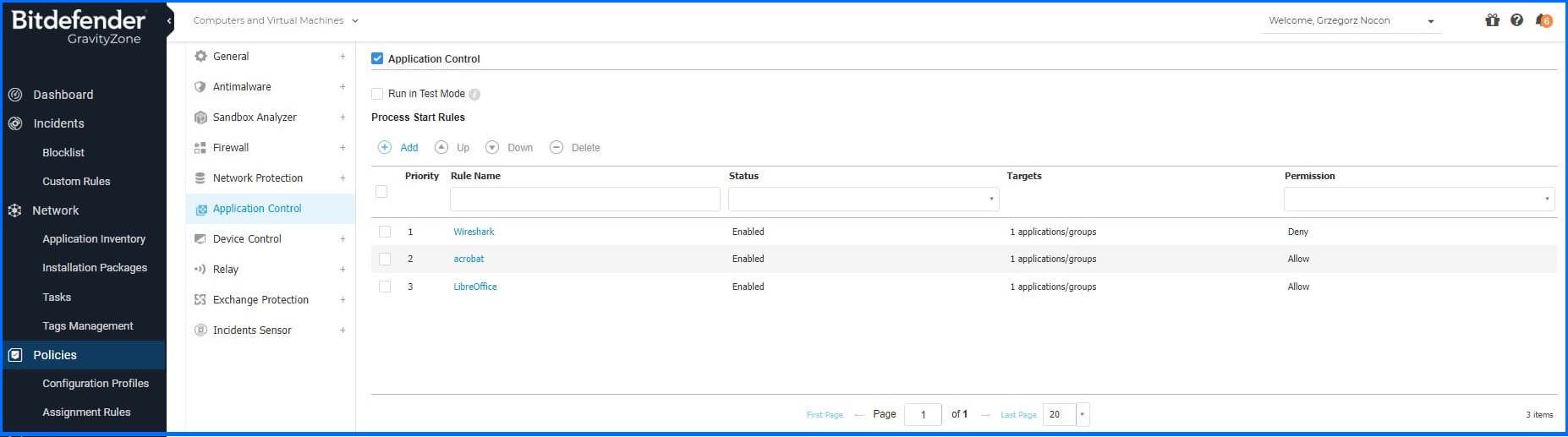 Application Control Policy