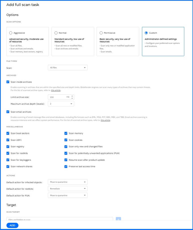 Best Practices - Policy Antimalware On-Demand Full Scan