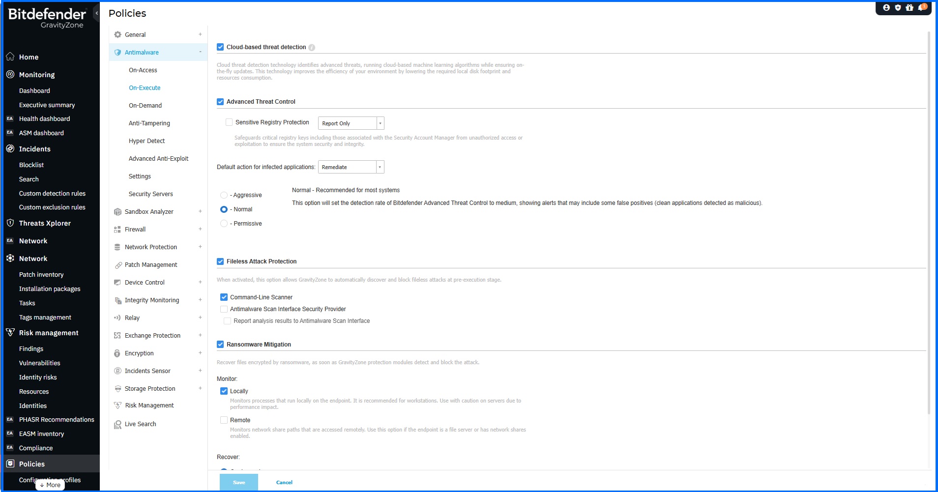 GravityZone Policy Configuration