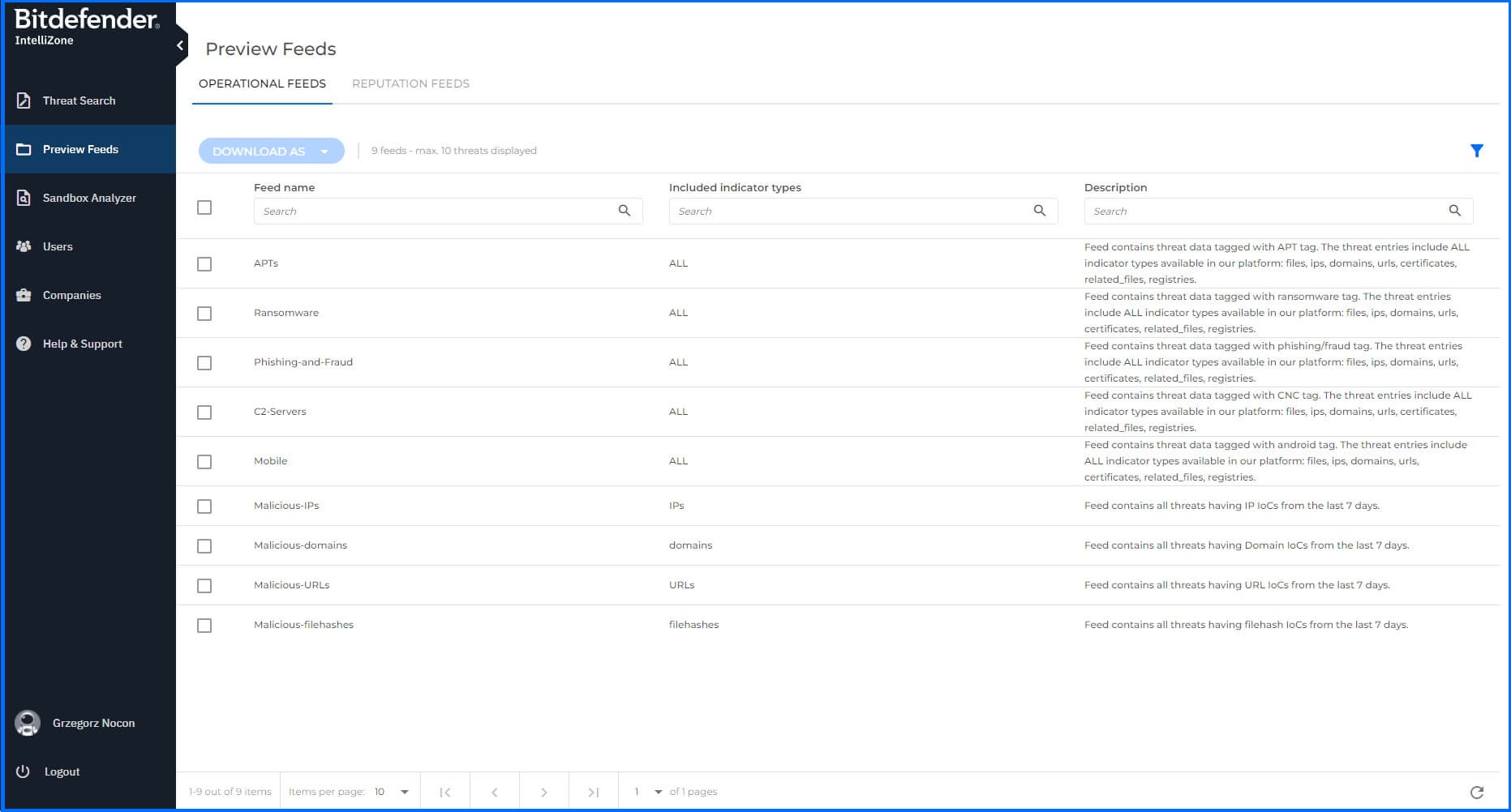 IntelliZone Preview Feeds