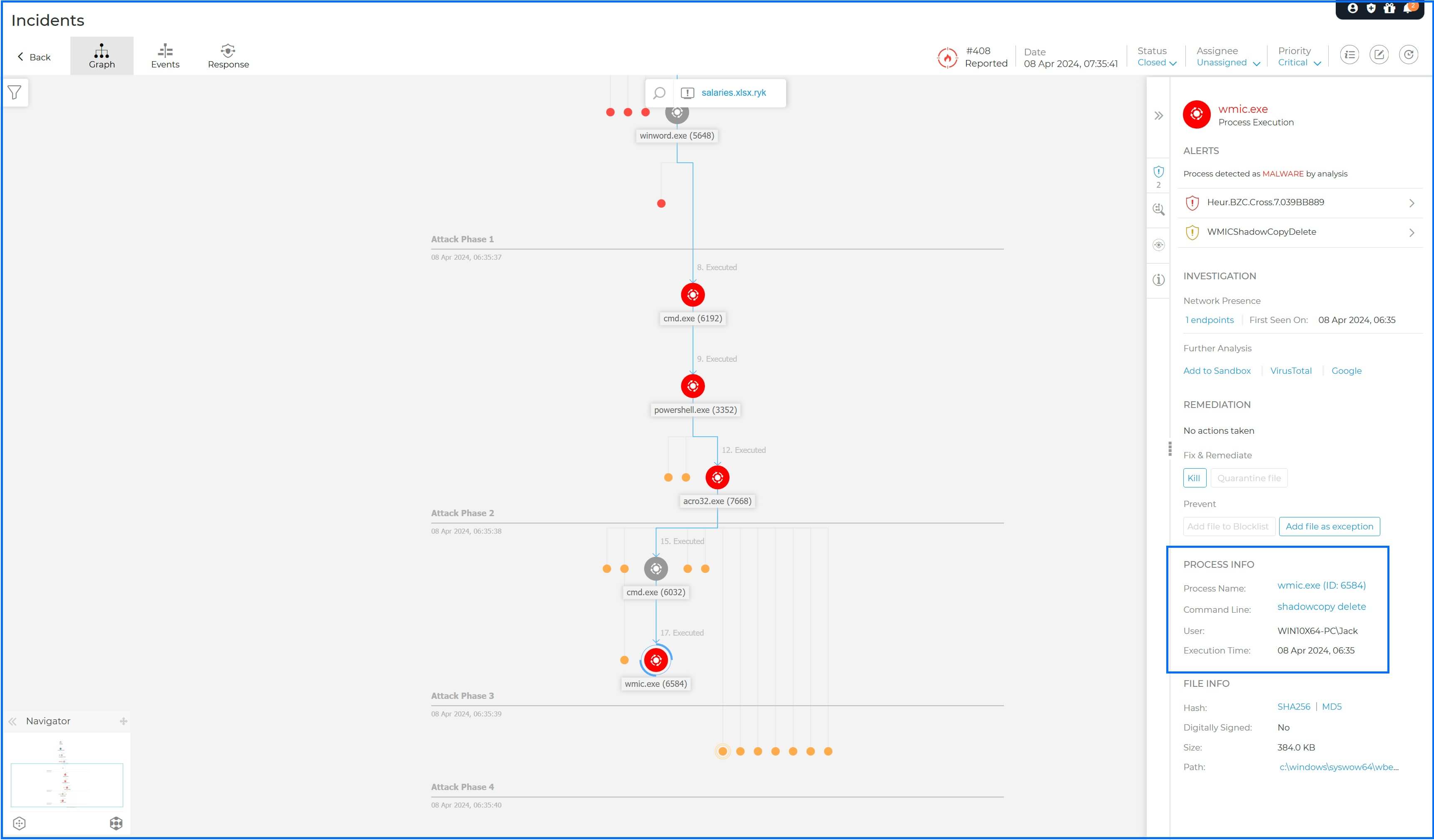 Root Cause Analysis targeting VSS for deletion